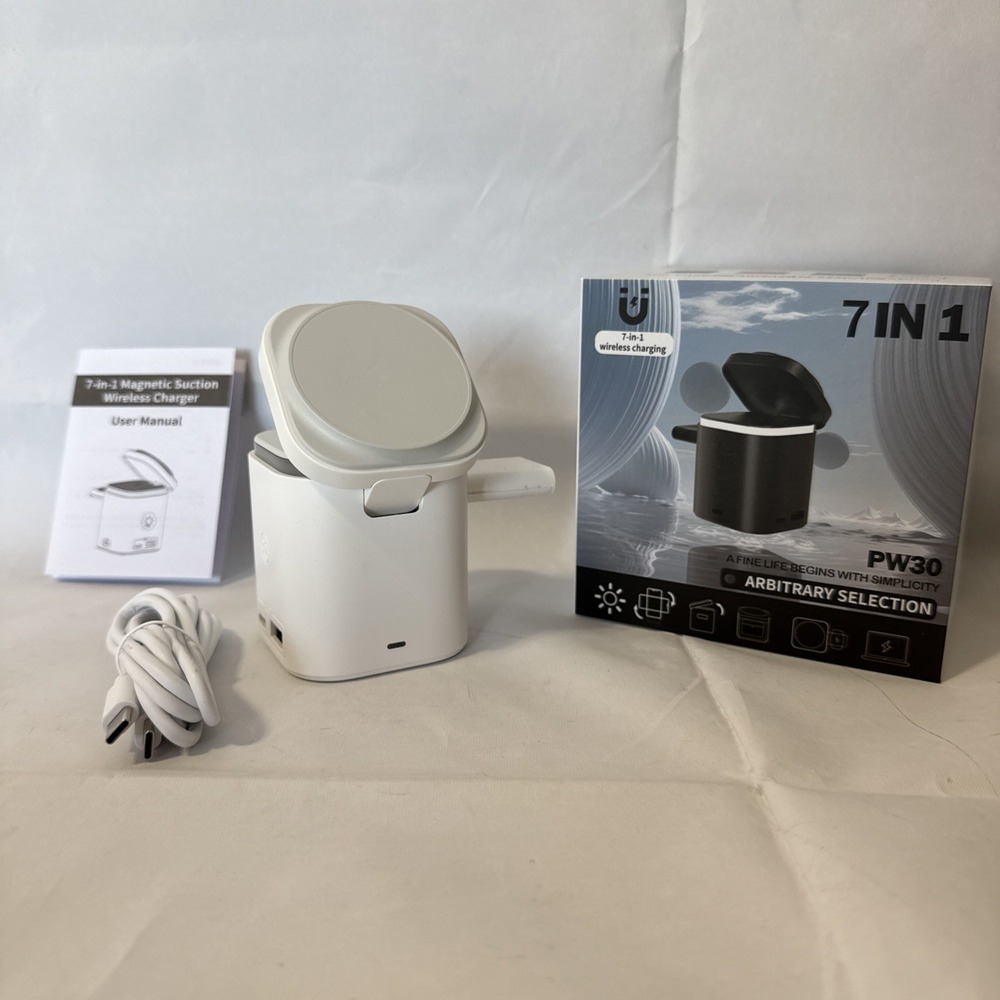 7 In 1 Magnetic Wireless Fast Charger For Smart Phone Ambient‎ Light Charging